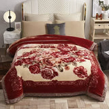 European Style Warm Raschel Blanket for Winter – Luxury Thick Double-Sided Flocked Comforter