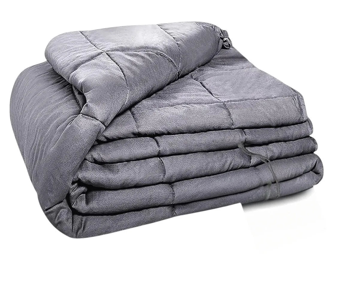 20 lb Weighted Blanket for Adults – 60x80 Full Size, Soft Gray Cotton Blanket for Stress Relief & Deep Sleep