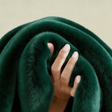 ROSEKIND Faux Fur Rabbit Throw Blanket – Warm, Fluffy & Cozy
