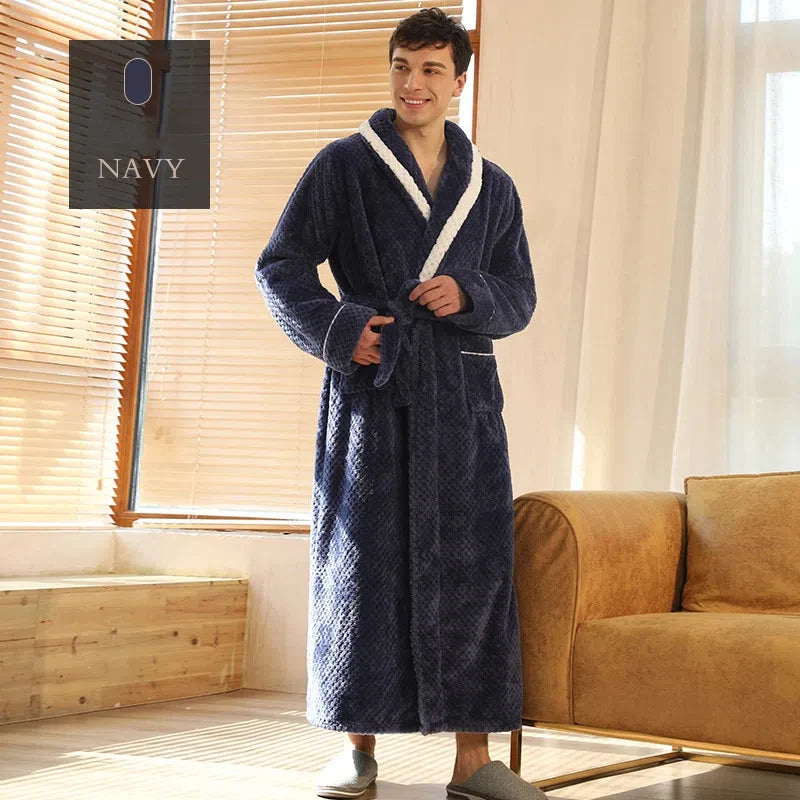 Winter Lovers Flannel Robe Set – Thick & Cozy Couple Bathrobes for Home
