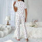 EloraSleep Women’s Seasonal Pajama Set – Lace Button Down & Comfortable Homewear