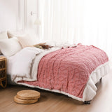 1pc Jacquard Sherpa Weighted Blanket – 3KG, All-Season Comfort for Adults