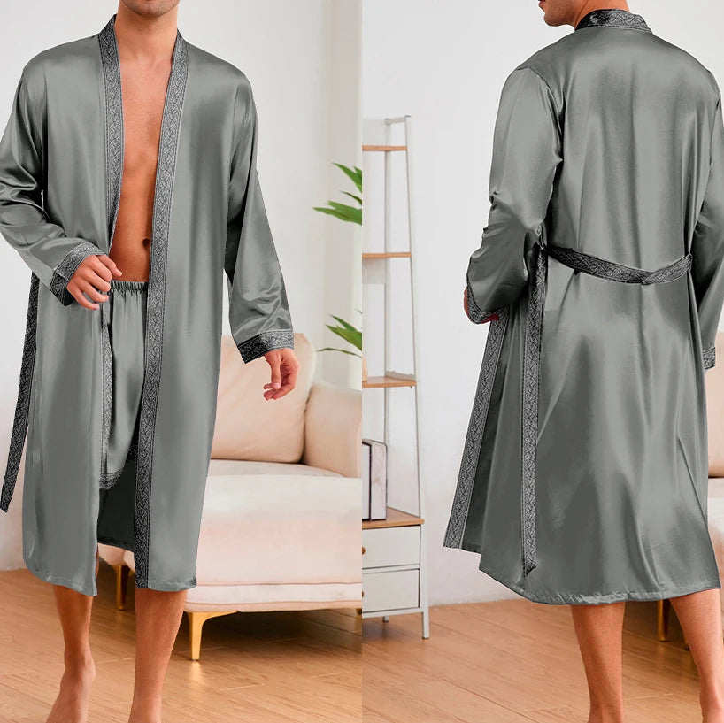 EloraSleep™ Satin Kimono Lounge Set – Lightweight & Cooling Comfort