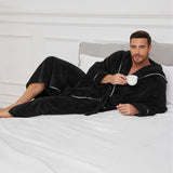 EloraSleep™ Stone Plush Robe – Hotel-Soft Flannel Bathrobe for Men