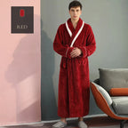 Winter Lovers Flannel Robe Set – Thick & Cozy Couple Bathrobes for Home