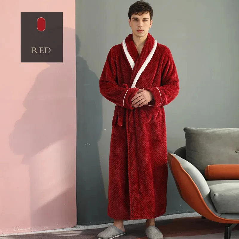 Winter Lovers Flannel Robe Set – Thick & Cozy Couple Bathrobes for Home