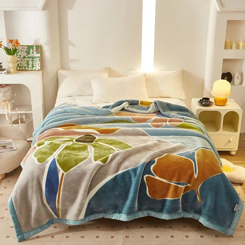 Double Layer Winter Raschel Plush Weighted Blanket – Soft, Warm & Cozy