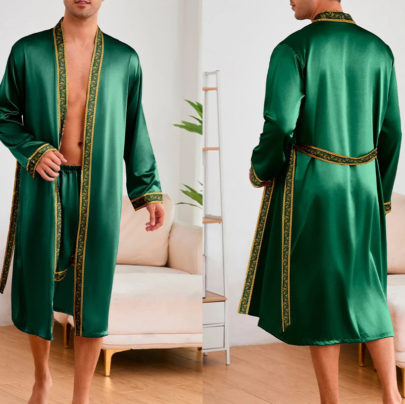 EloraSleep™ Satin Kimono Lounge Set – Lightweight & Cooling Comfort