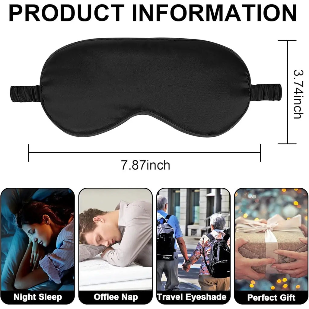 2-Pack Silk Sleep Mask – Elastic Blackout Eye Mask with Adjustable Strap&nbsp