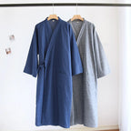 EloraSleep™ Minimal Cotton Kimono Robe – Breathable & Lightweight