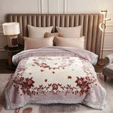 European Style Warm Raschel Blanket for Winter – Luxury Thick Double-Sided Flocked Comforter