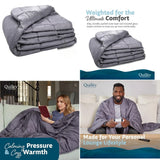 20 lb Weighted Blanket for Adults – 60x80 Full Size, Soft Gray Cotton Blanket for Stress Relief & Deep Sleep