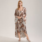 Elegant Printed Satin Chiffon Camisole Robe SpringSummer Two-Piece Set