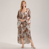 Elegant Printed Satin Chiffon Camisole Robe SpringSummer Two-Piece Set