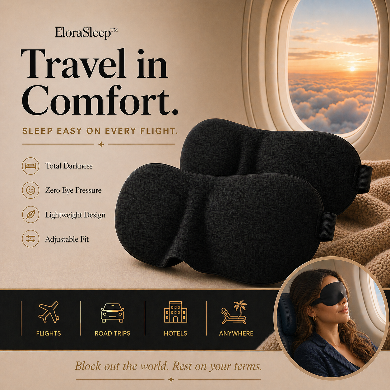 EloraSleep™ AirContour 3D Travel Sleep Mask