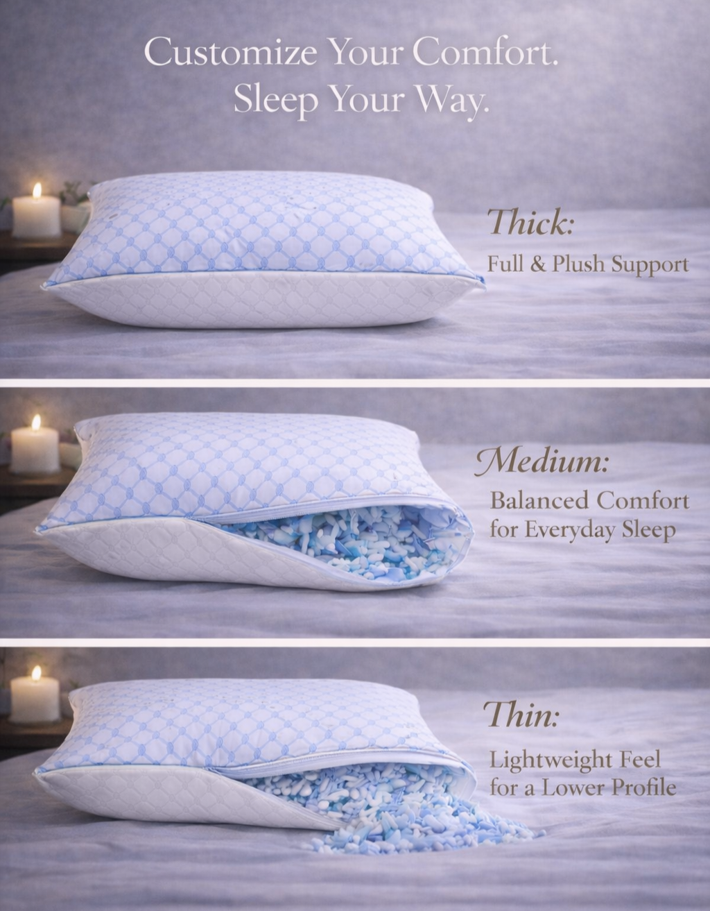 EloraSleep™ Restore Cooling Gel Memory Foam Pillow